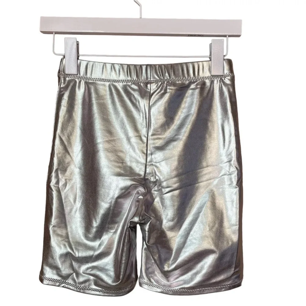 SKIMS Metallic Swim Mid Waist Short/Bottoms Nickel Sporty Celeb Style |NEW/NWT🩶